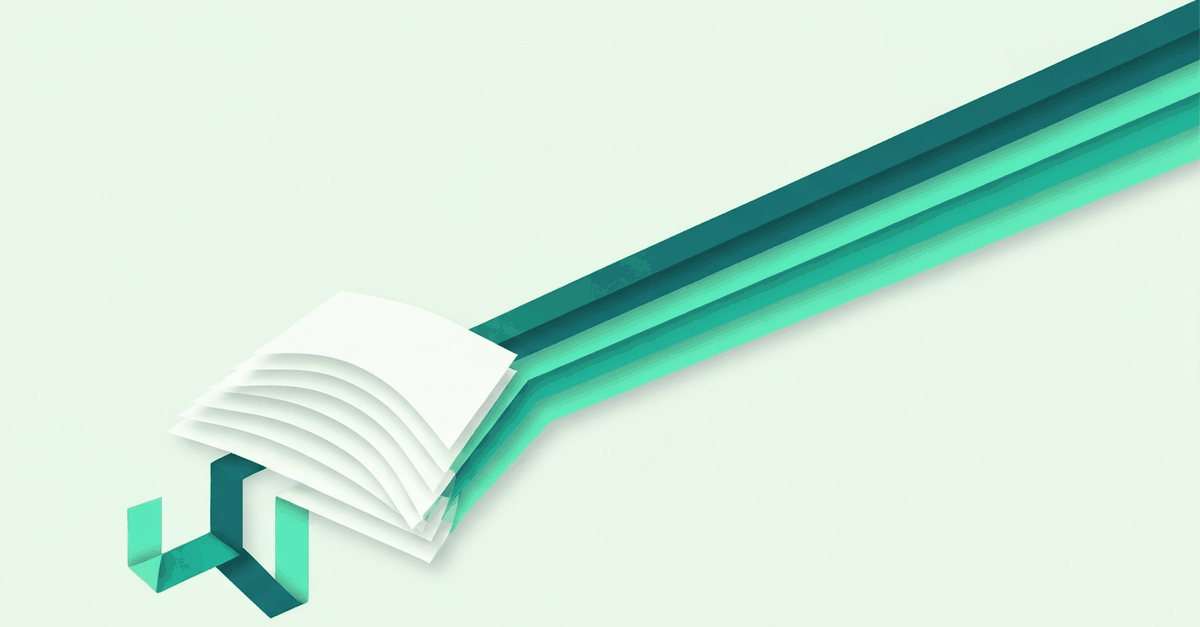 Layered ribbon paths converging multi-entity commercial credit documents into a single underwriting view