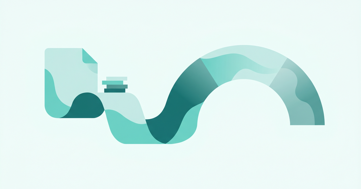 Abstract illustration of a loan agreement and borrower financials flowing into a covenant monitoring lane with teal threshold cues