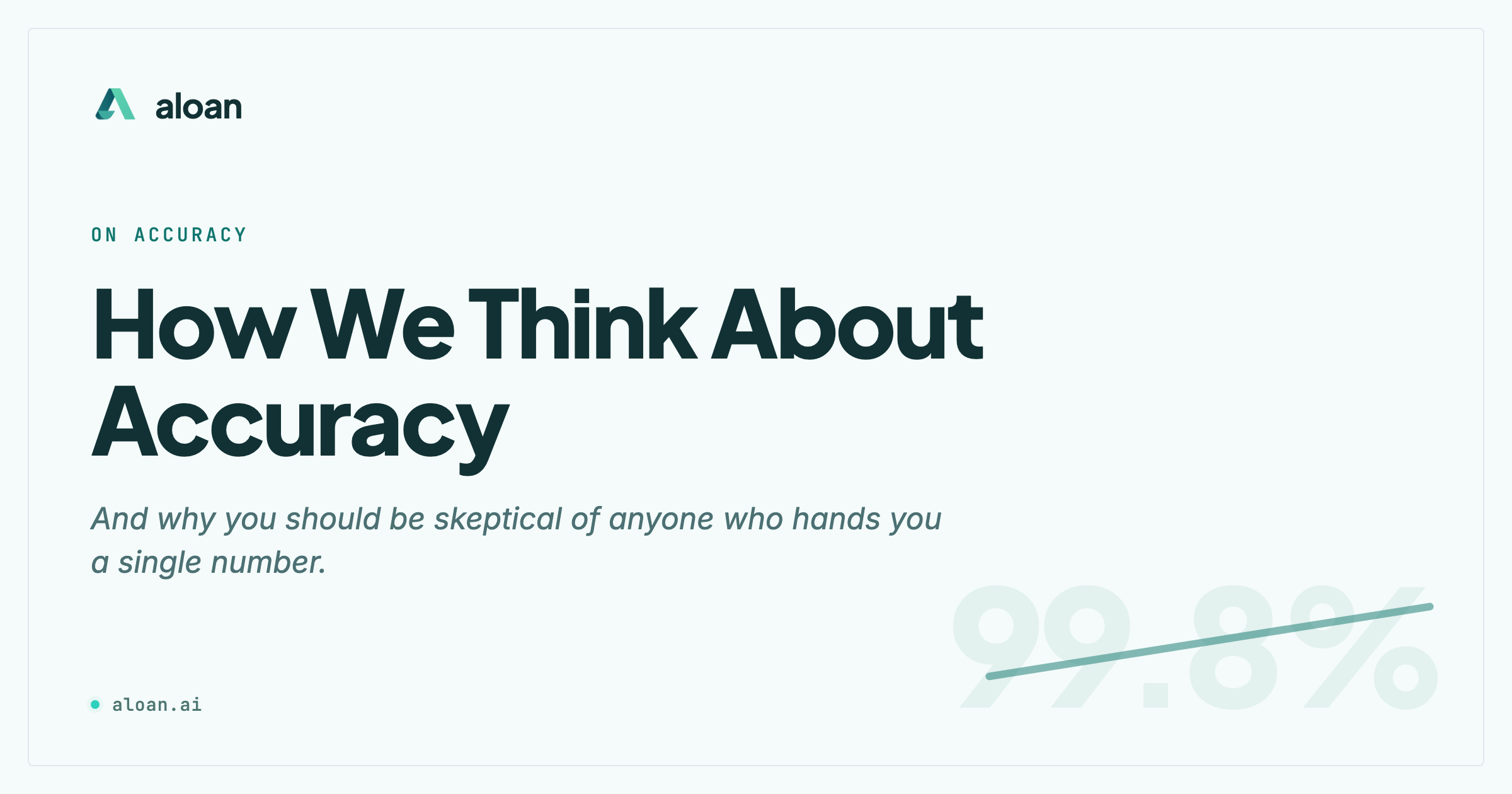 How We Think About Accuracy